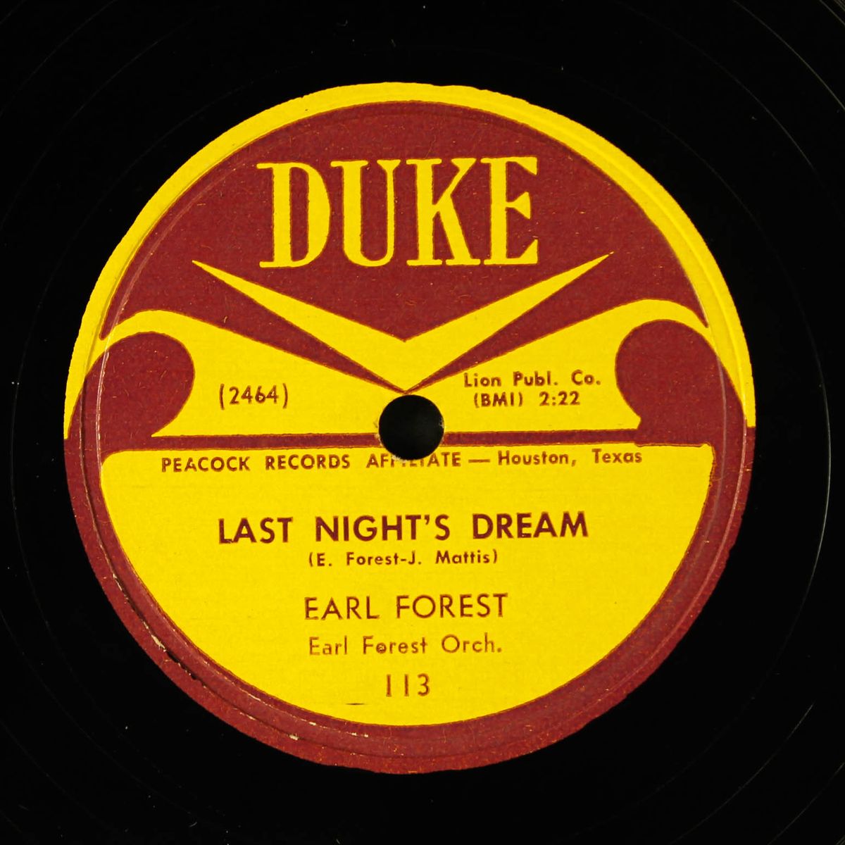 last night's dream / fifty three by EARL FOREST