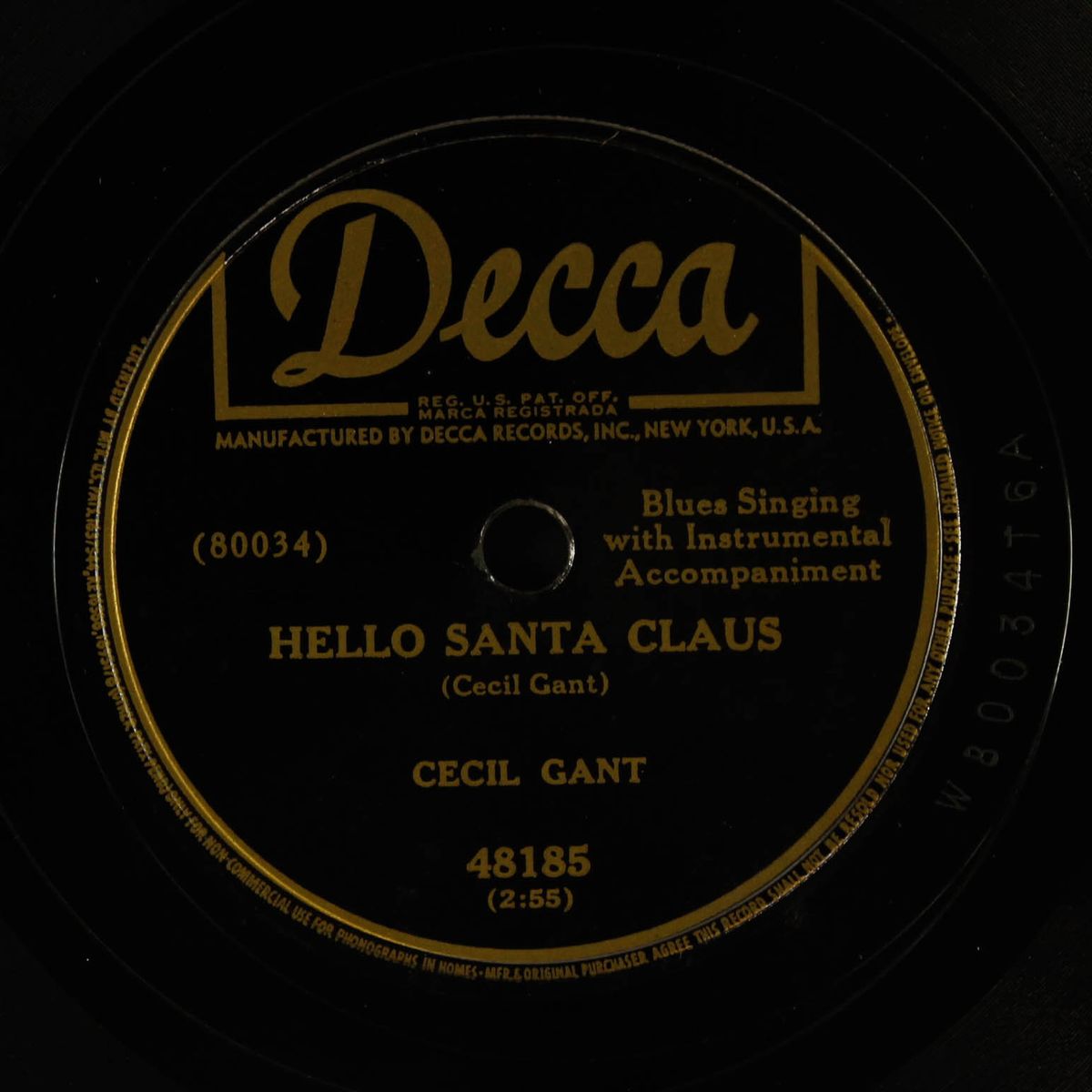 it's christmas time again / hello santa claus by CECIL GANT