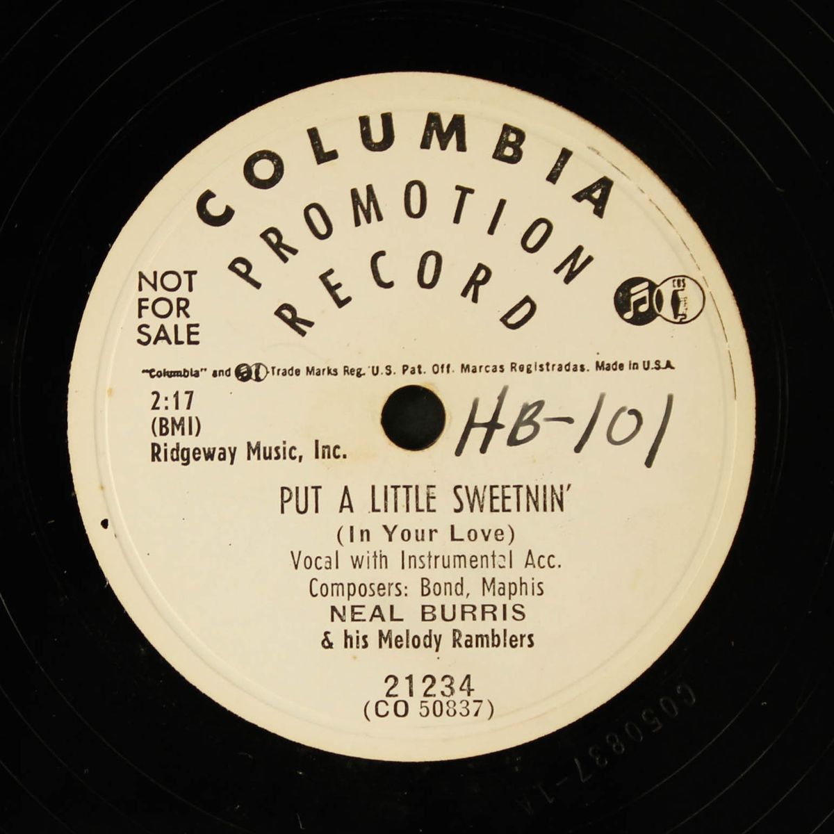 bonita, chiquita / put a little sweetnin' by NEAL BURRIS