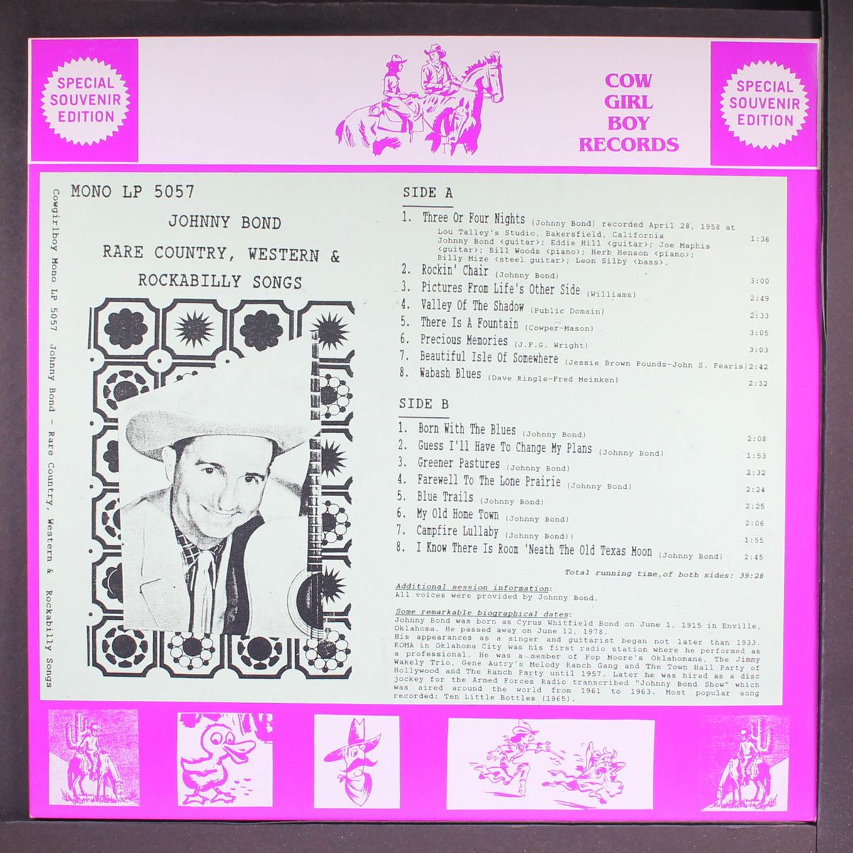 rare country, western & rockabilly songs by JOHNNY BOND