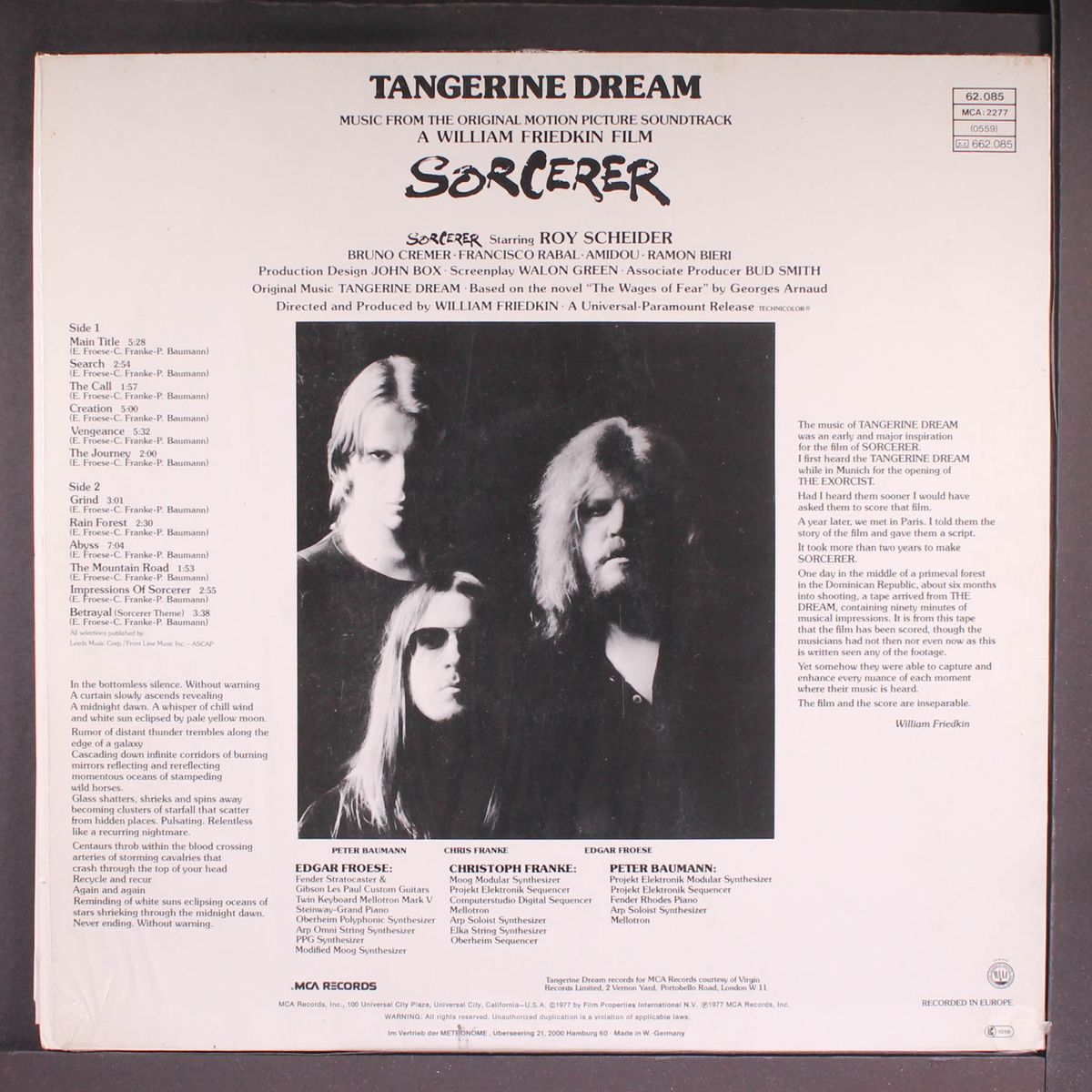 sorcerer by TANGERINE DREAM