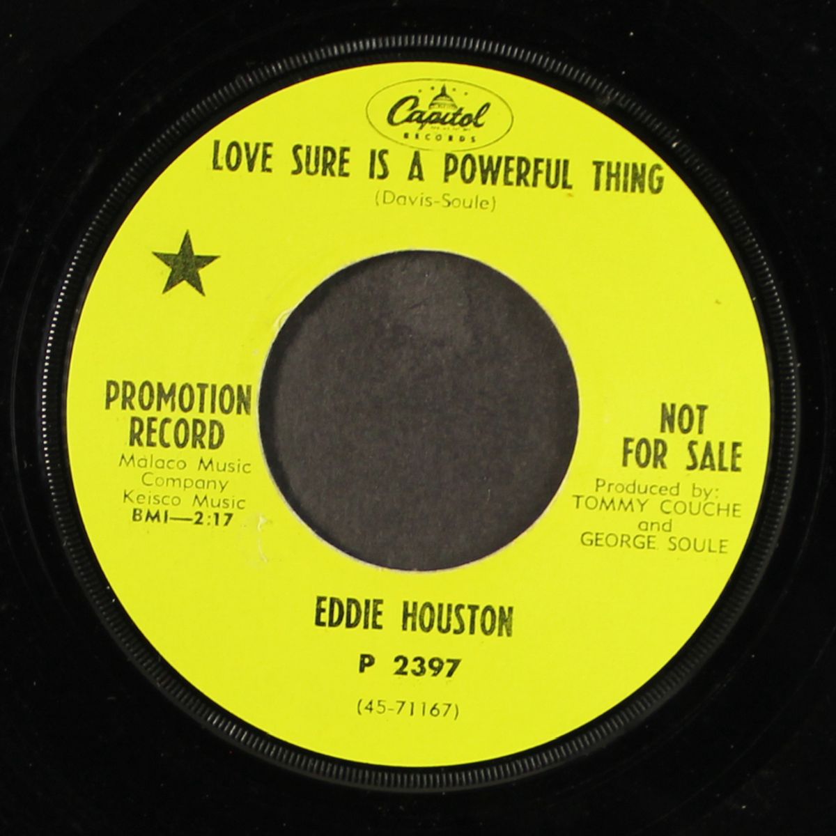 i won't be the last to cry / love sure is a powerful thing by EDDIE HOUSTON