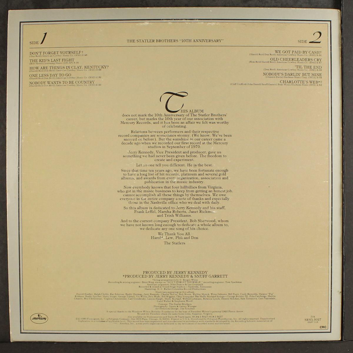 10th anniversary by STATLER BROTHERS