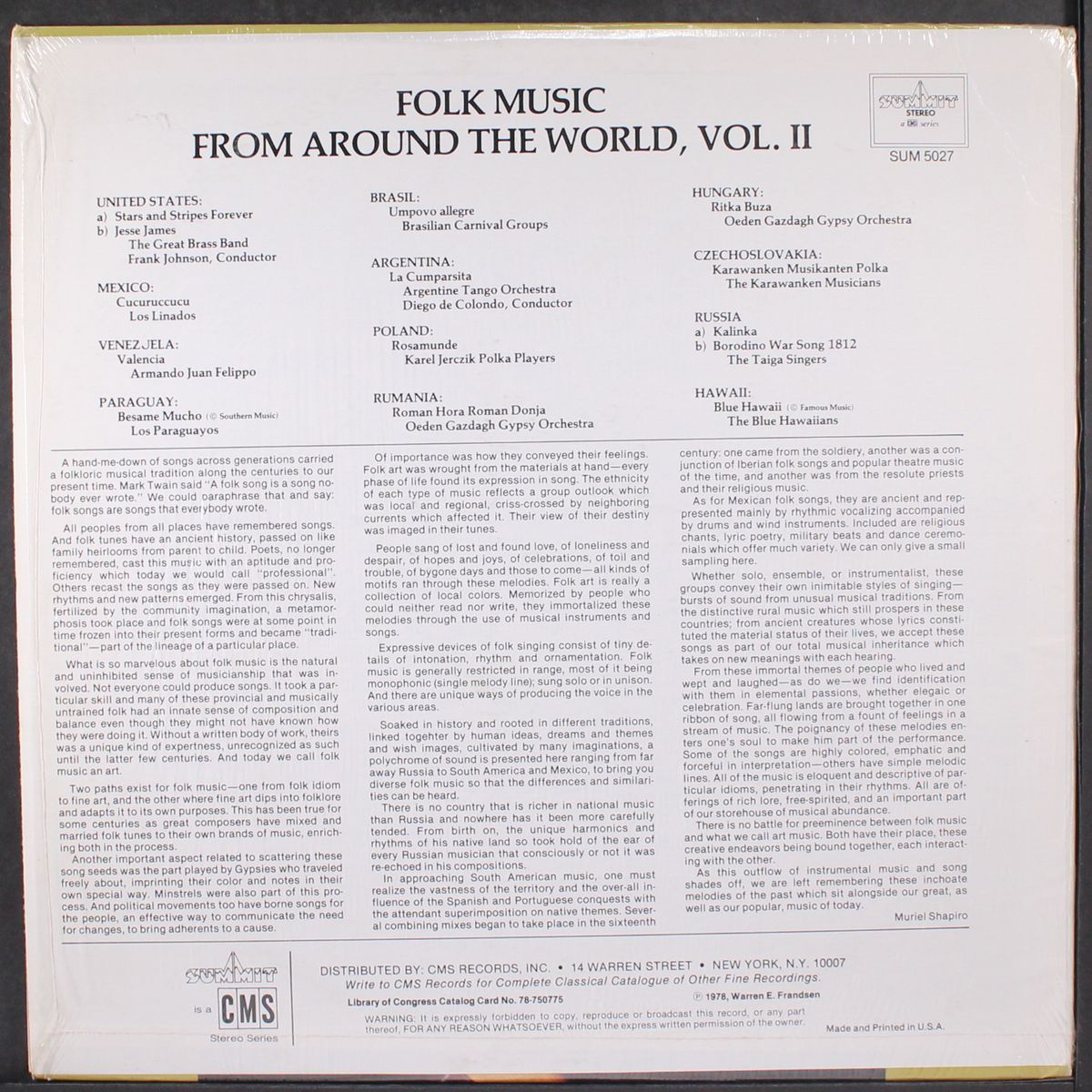 folk music from around the world, vol. 2 by VARIOUS