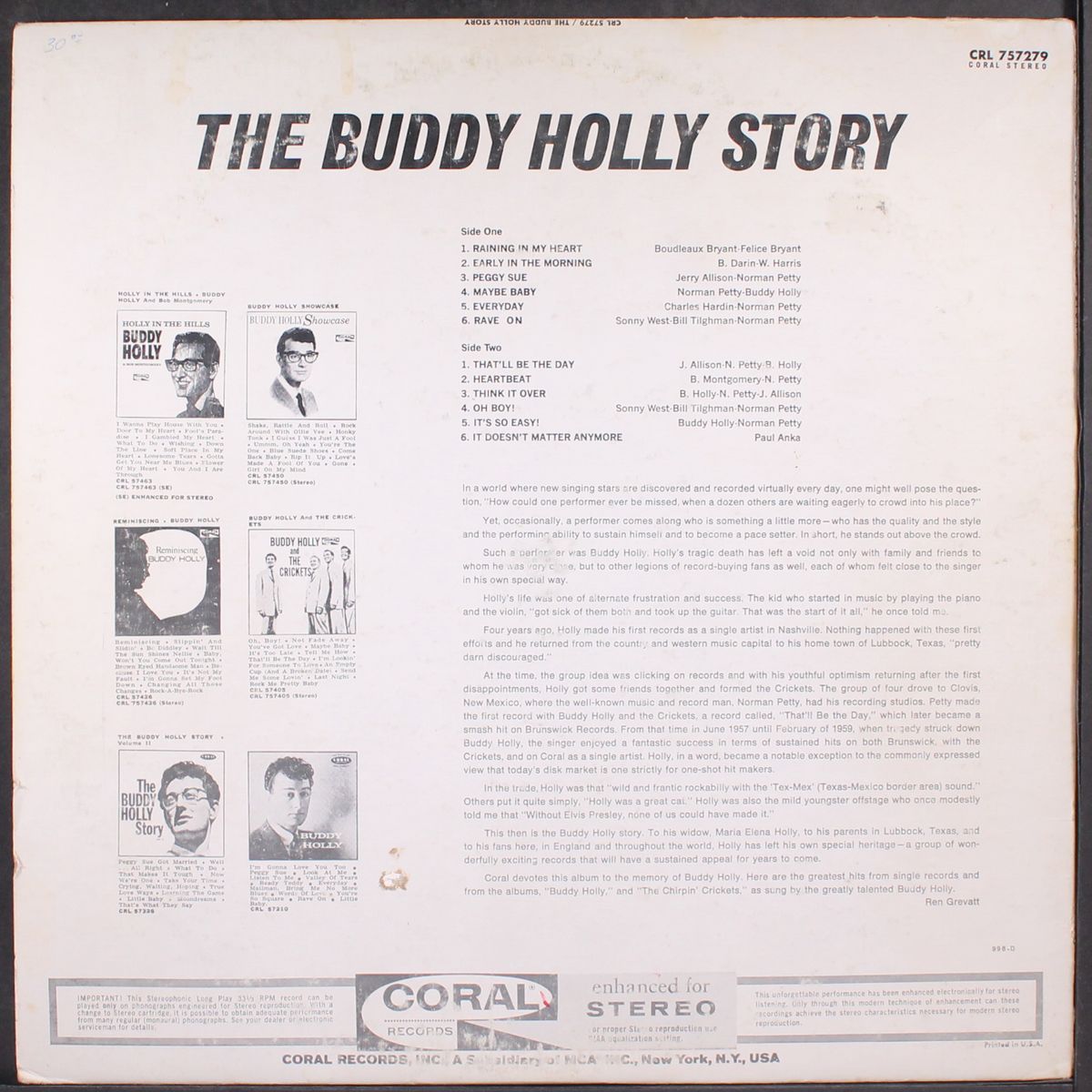 the buddy holly story by BUDDY HOLLY