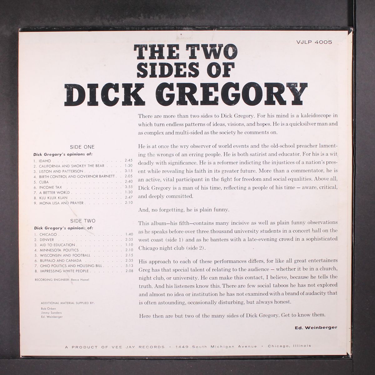 two sides of by DICK GREGORY