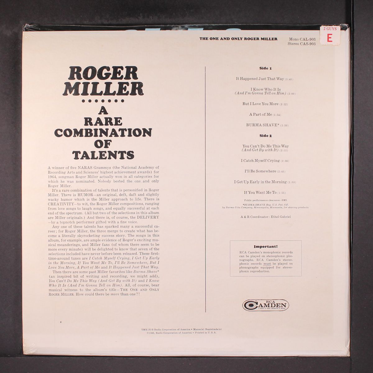 the one and only roger miller by ROGER MILLER