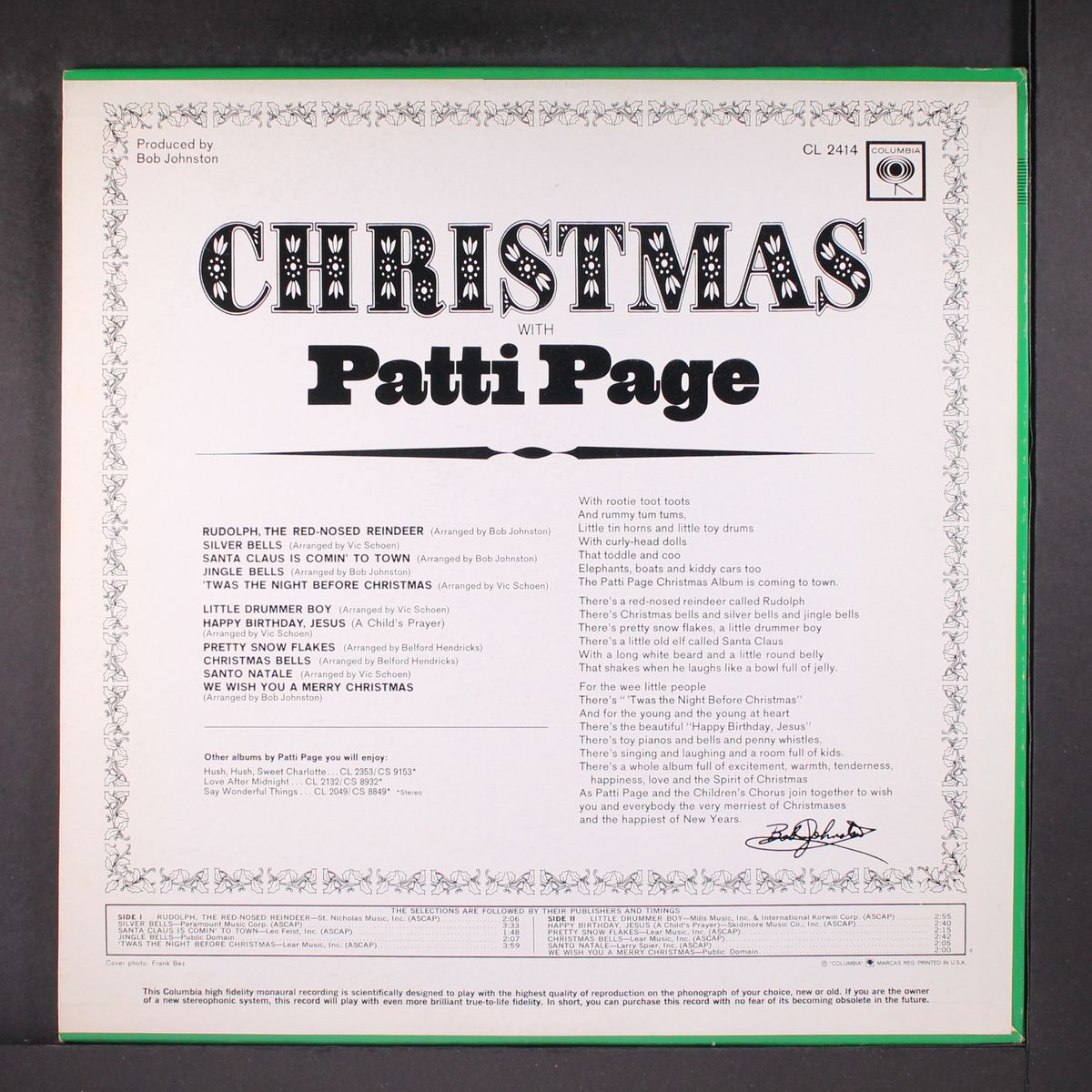 christmas with by PATTI PAGE
