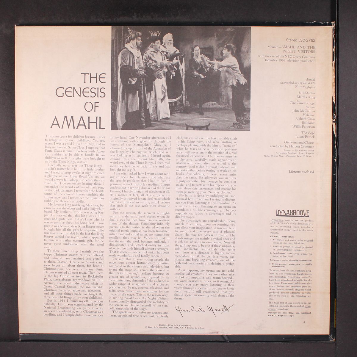 amahl & the night visitors by ORIGINAL CAST