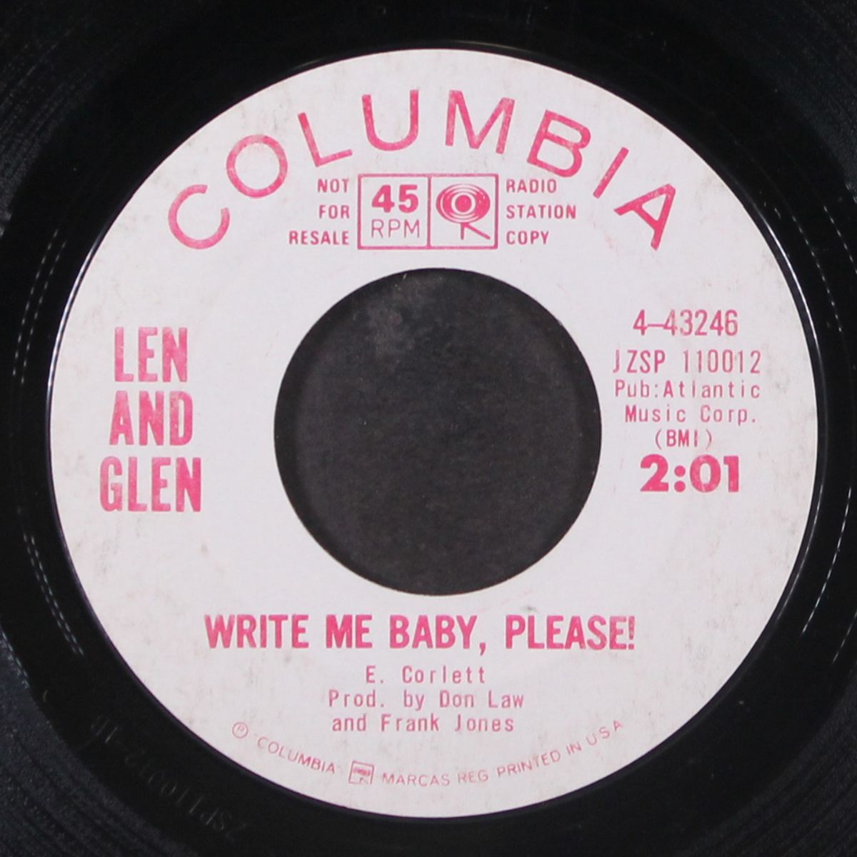 go steady with me / write me baby, please! by LEN & GLEN