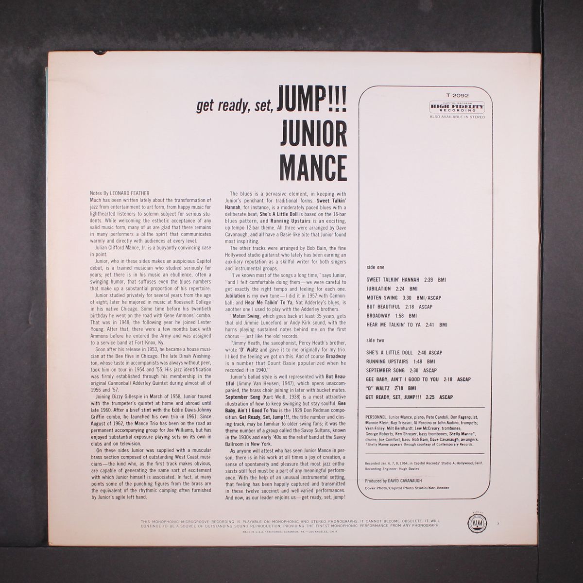 get ready, set, jump by JUNIOR MANCE