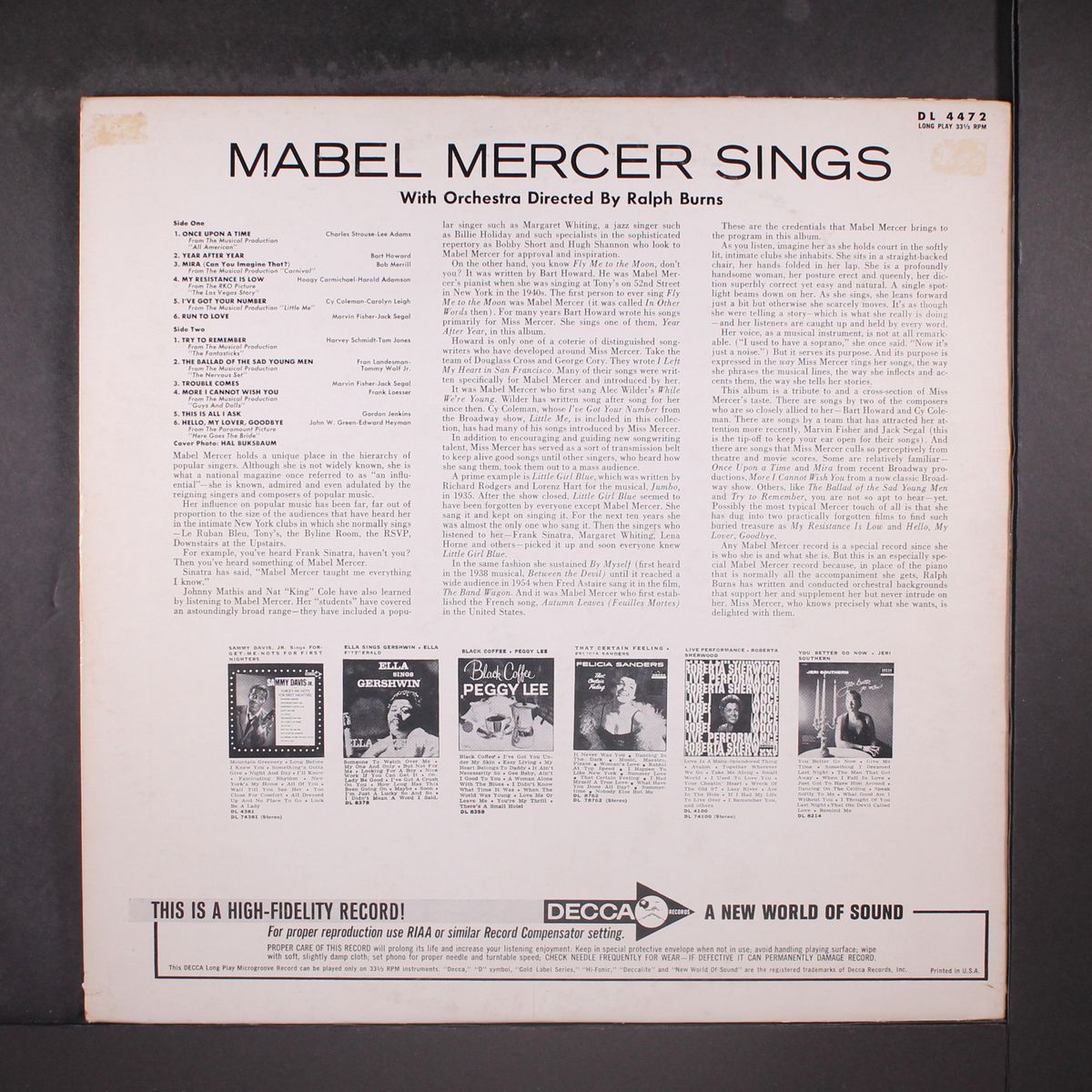 sings by MABEL MERCER