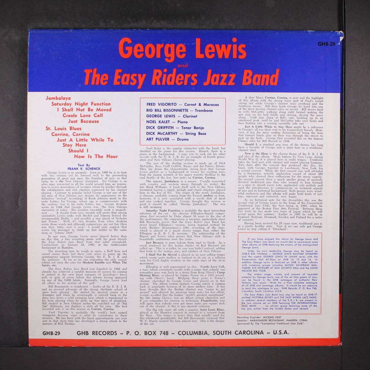 and the easy riders jazz band by GEORGE LEWIS