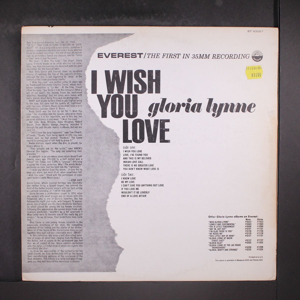i wish you love by GLORIA LYNNE