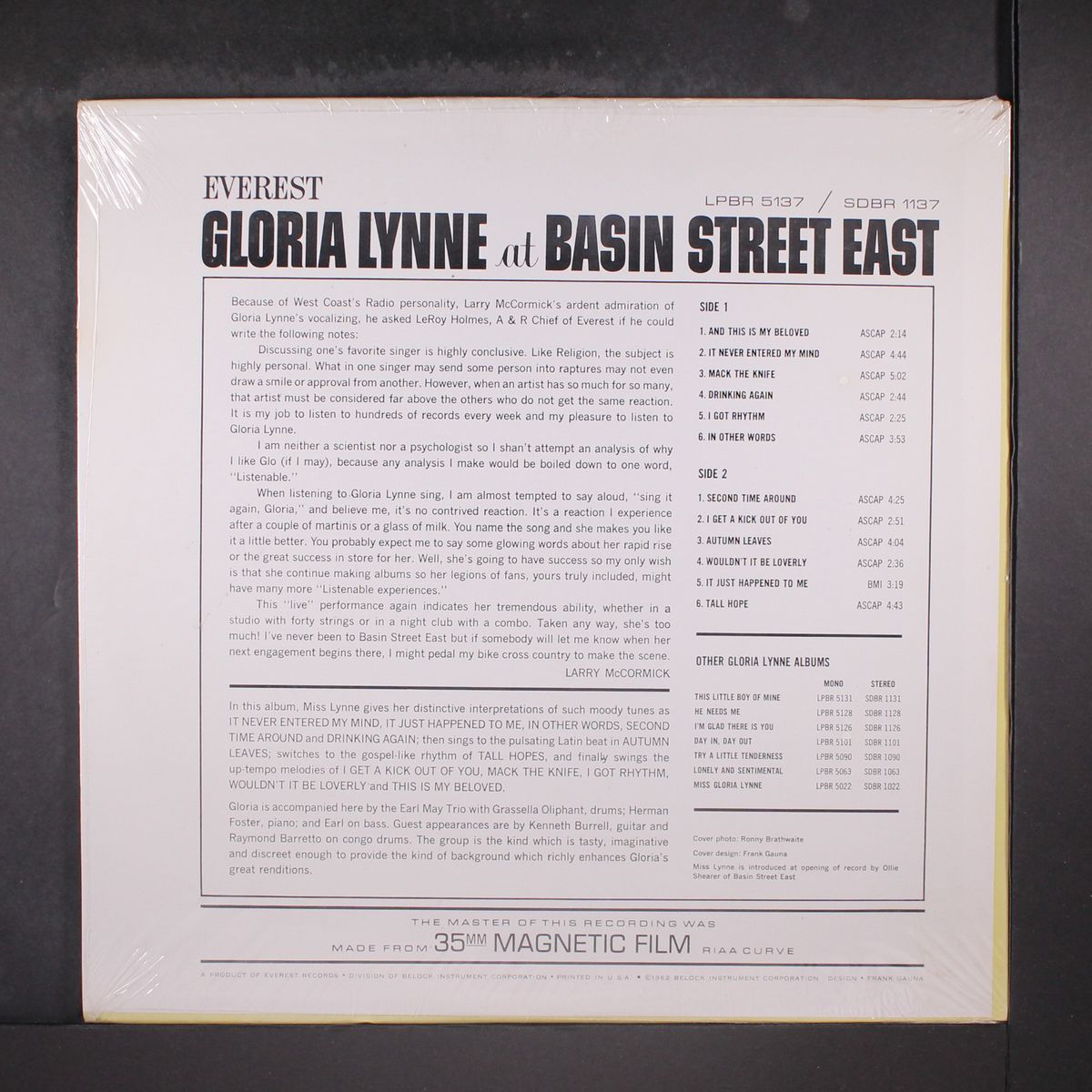 at basin street east by GLORIA LYNNE