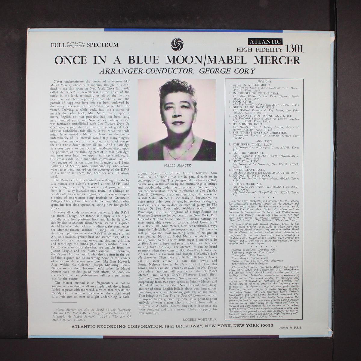 once in a blue moon by MABEL MERCER