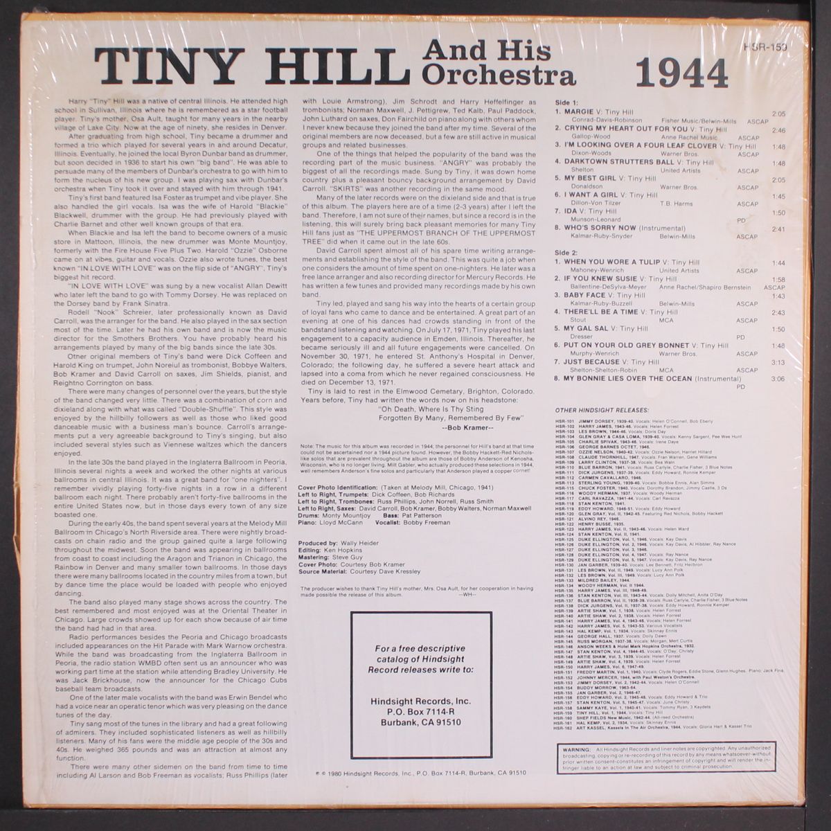 the uncollected 1944 by TINY HILL
