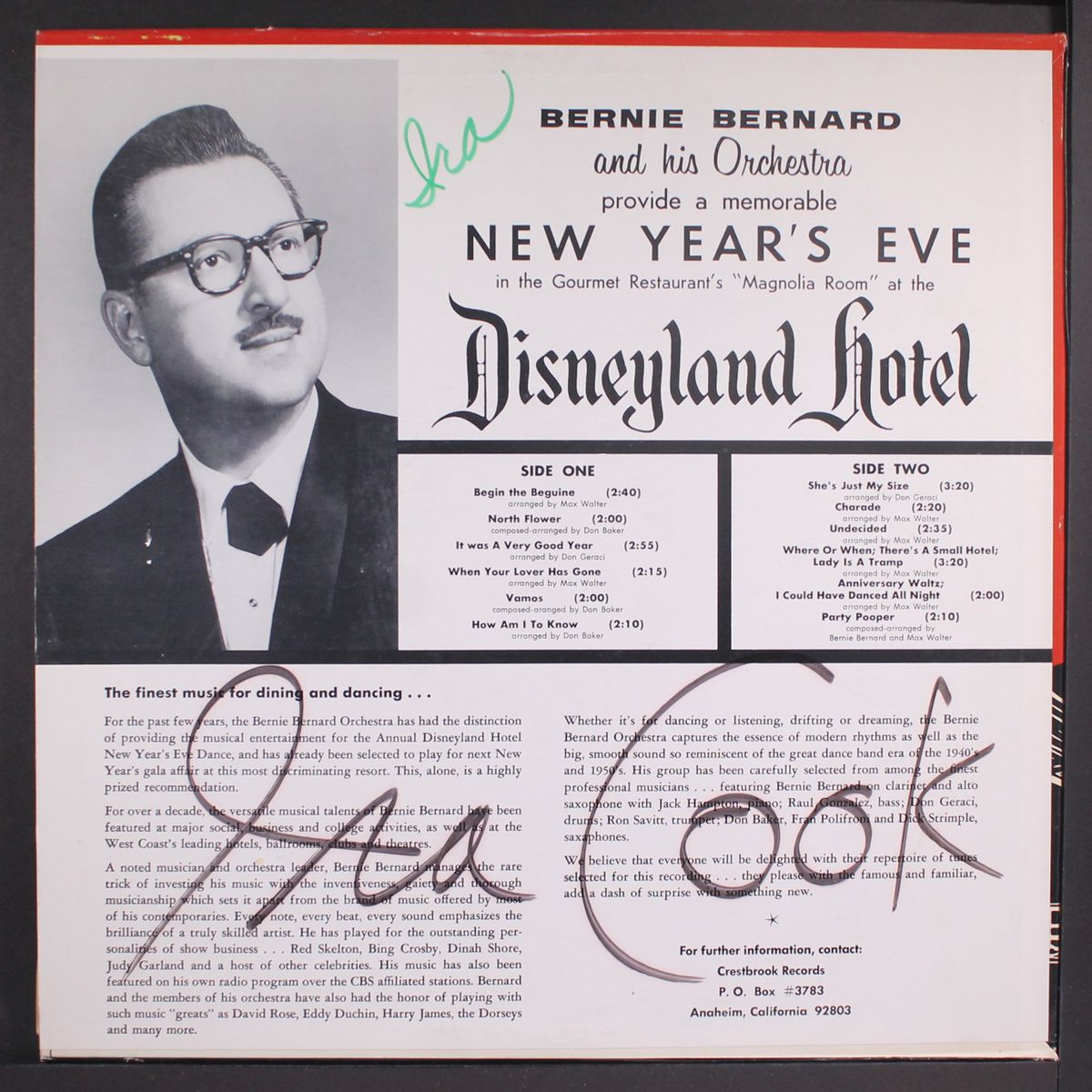 new year's eve at the fabulous disneyland hotel by BERNIE BERNARD AND HIS ORCHESTRA