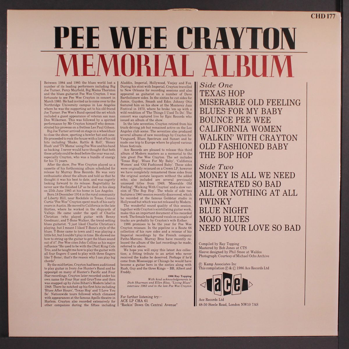 memorial album by PEE WEE CRAYTON