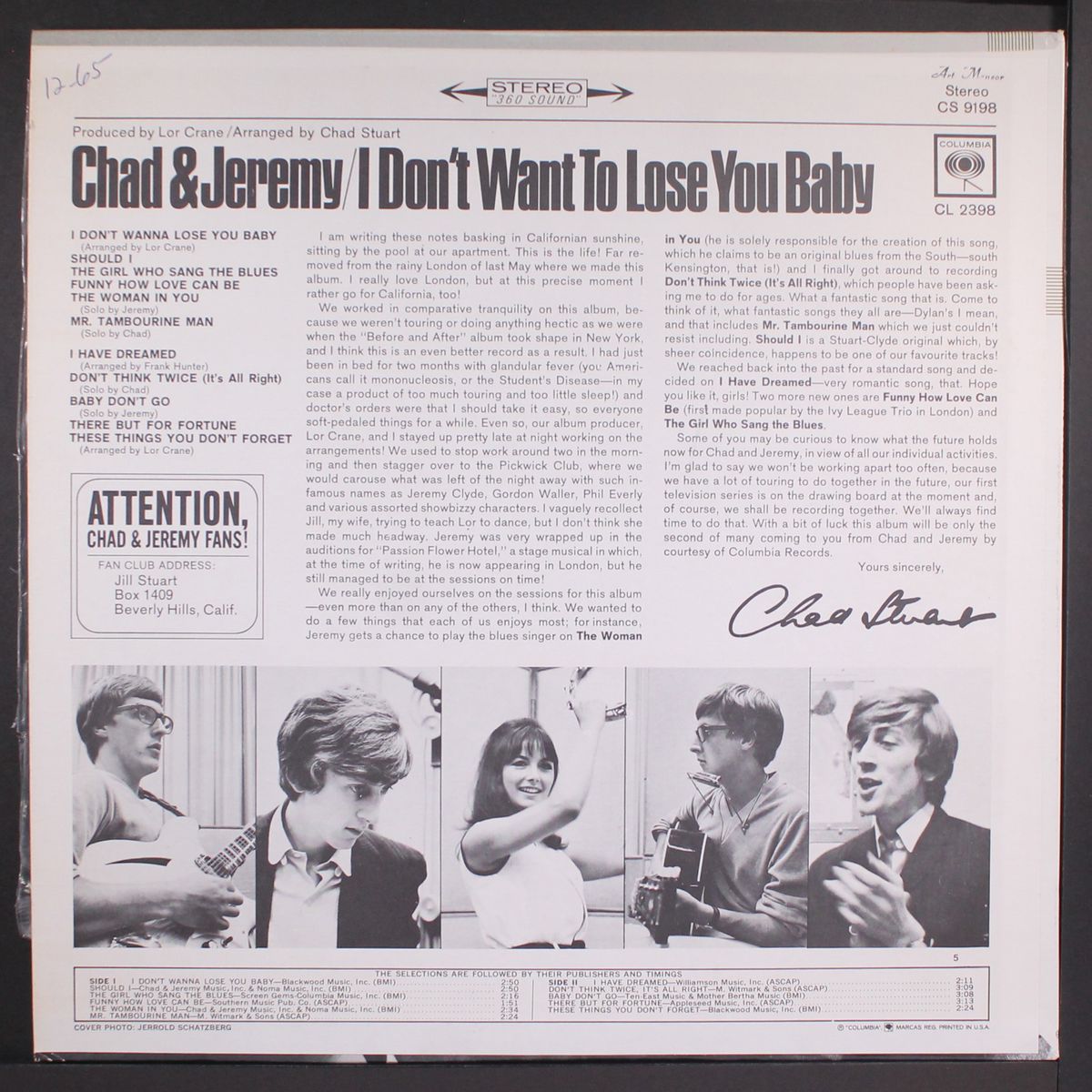 i don't want to lose you baby by CHAD & JEREMY
