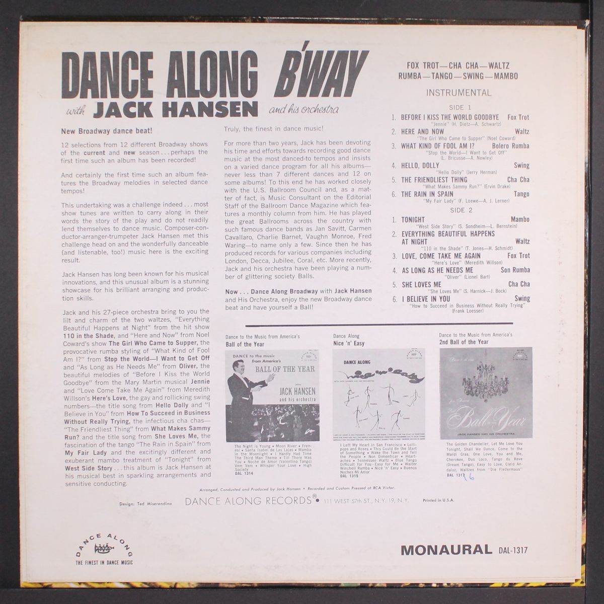 dance along b'way by JACK HANSEN