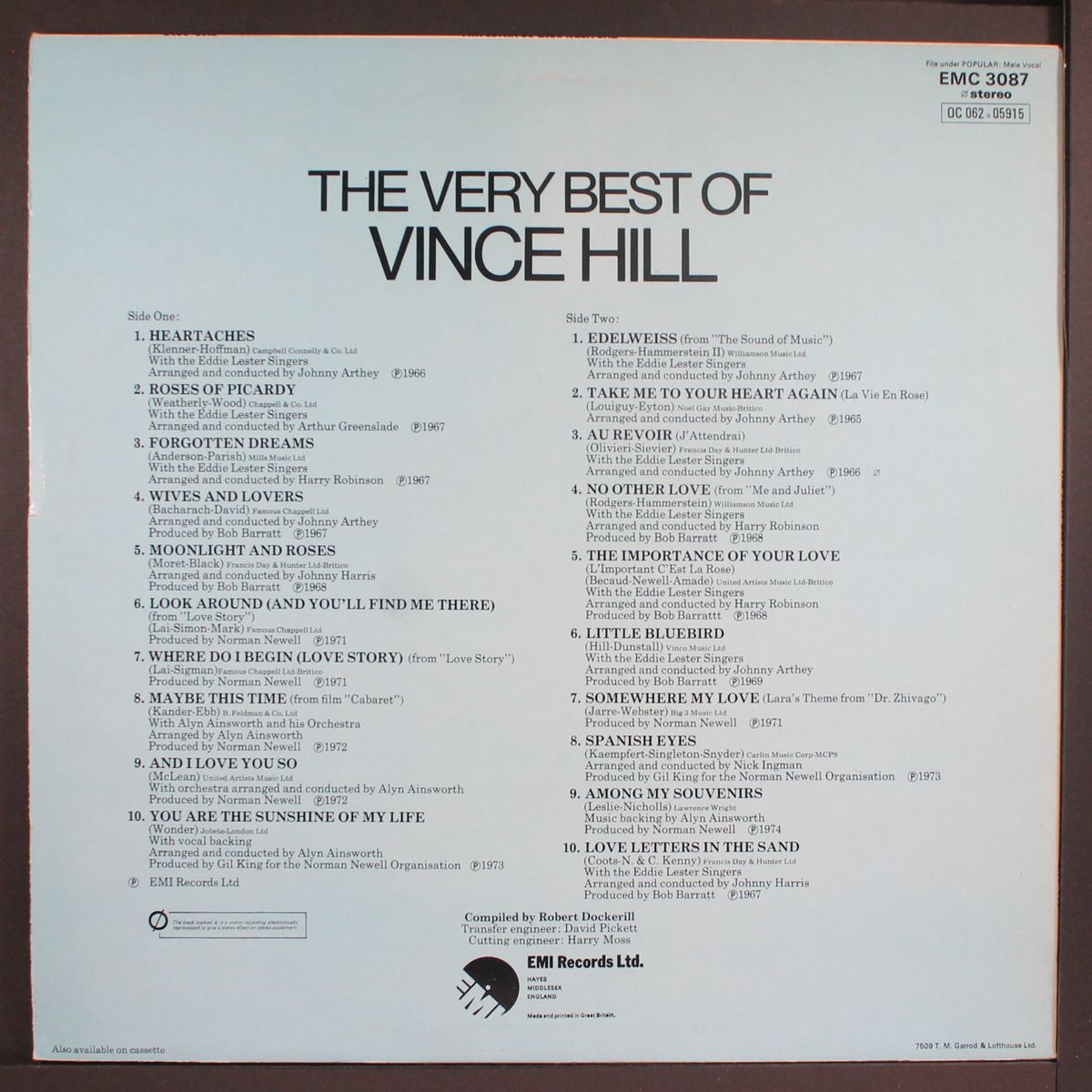 the very best of by VINCE HILL