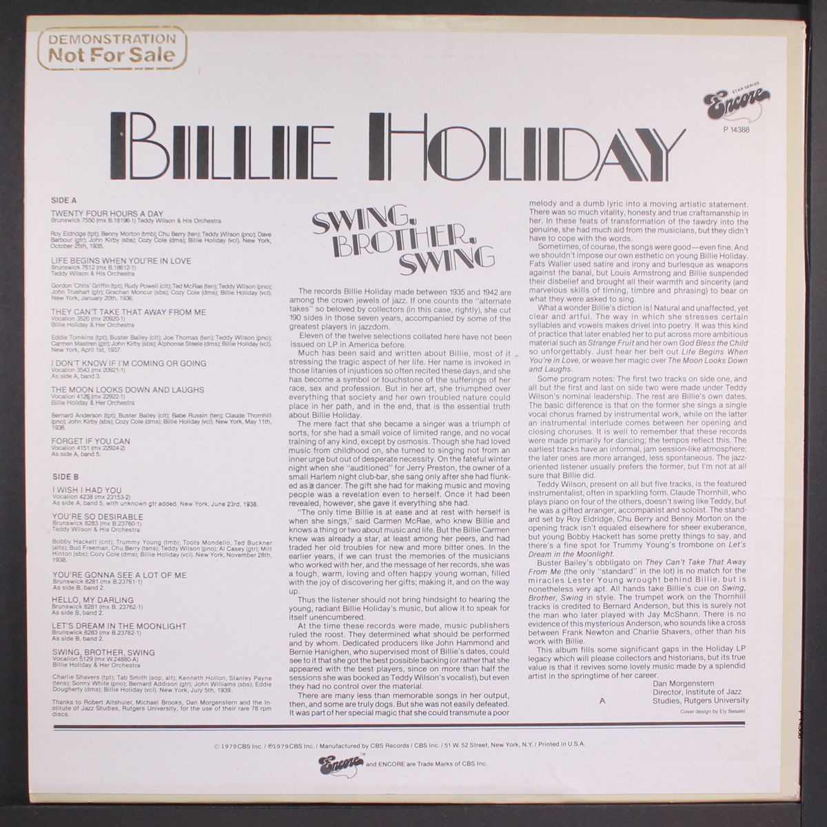 swing, brother, swing by BILLIE HOLIDAY