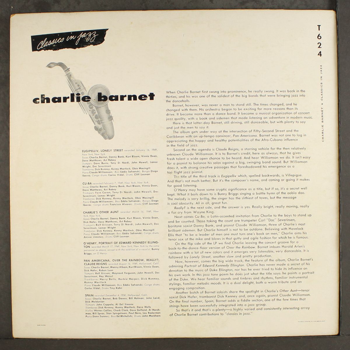 classics in jazz by CHARLIE BARNET