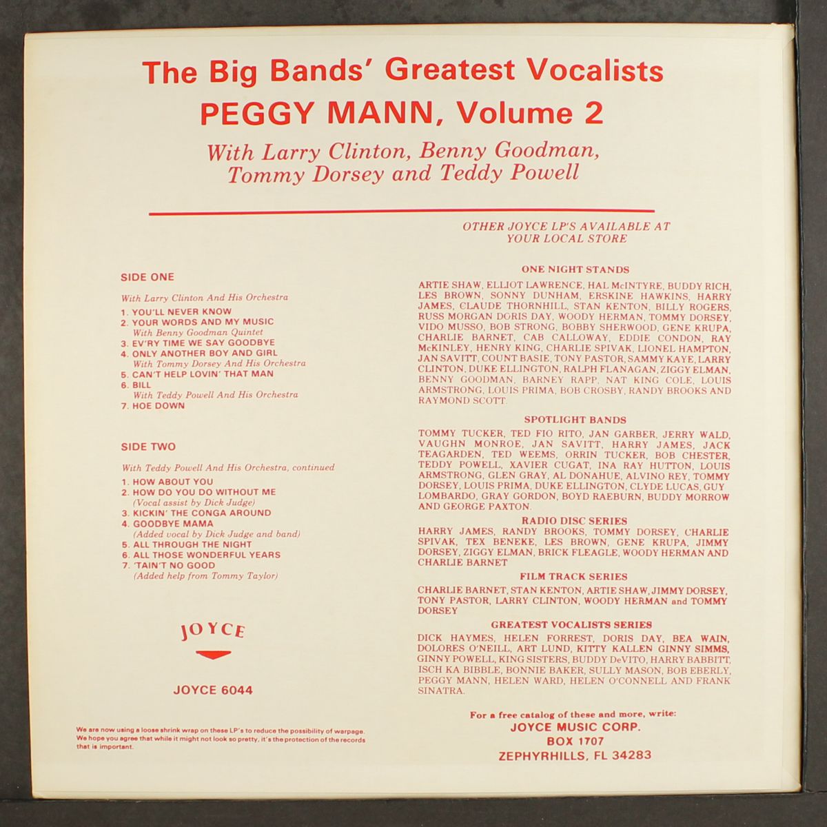 the big bands' greatest vocalists, vol. 2 by PEGGY MANN