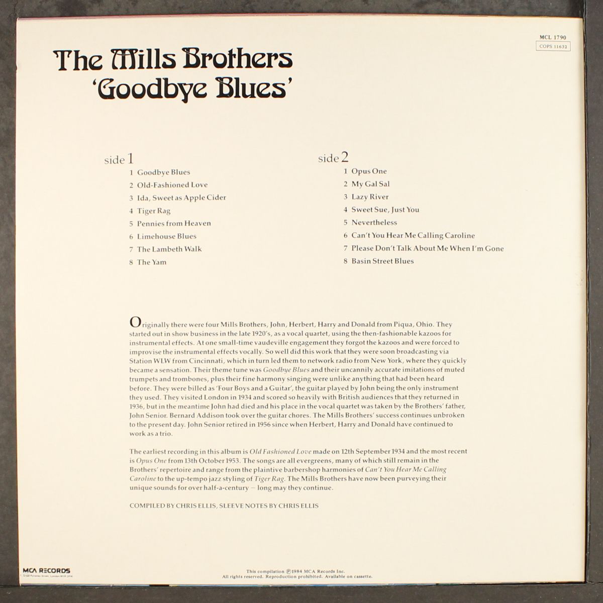 goodbye blues by MILLS BROTHERS