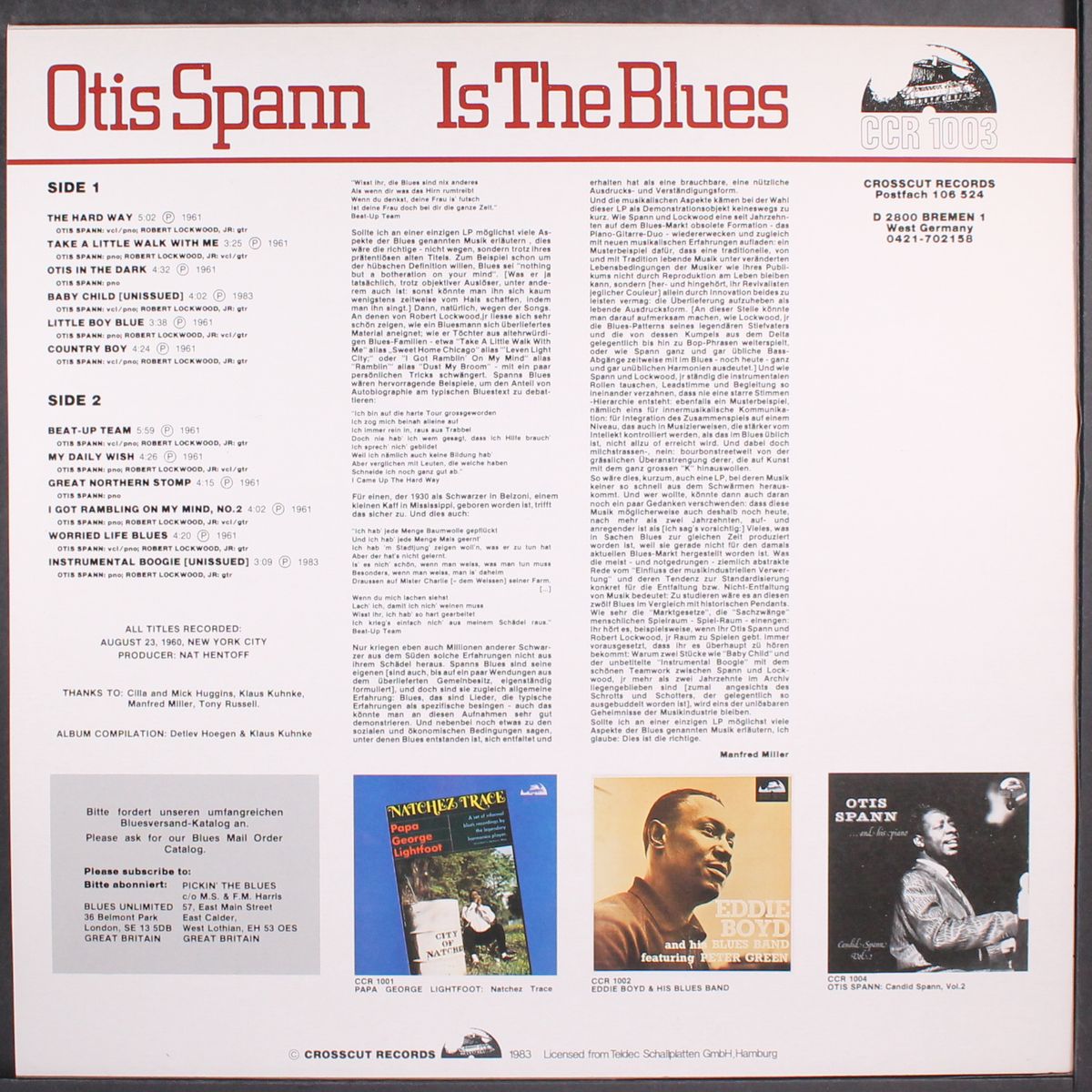 candid spann, vol. 1 by OTIS SPANN