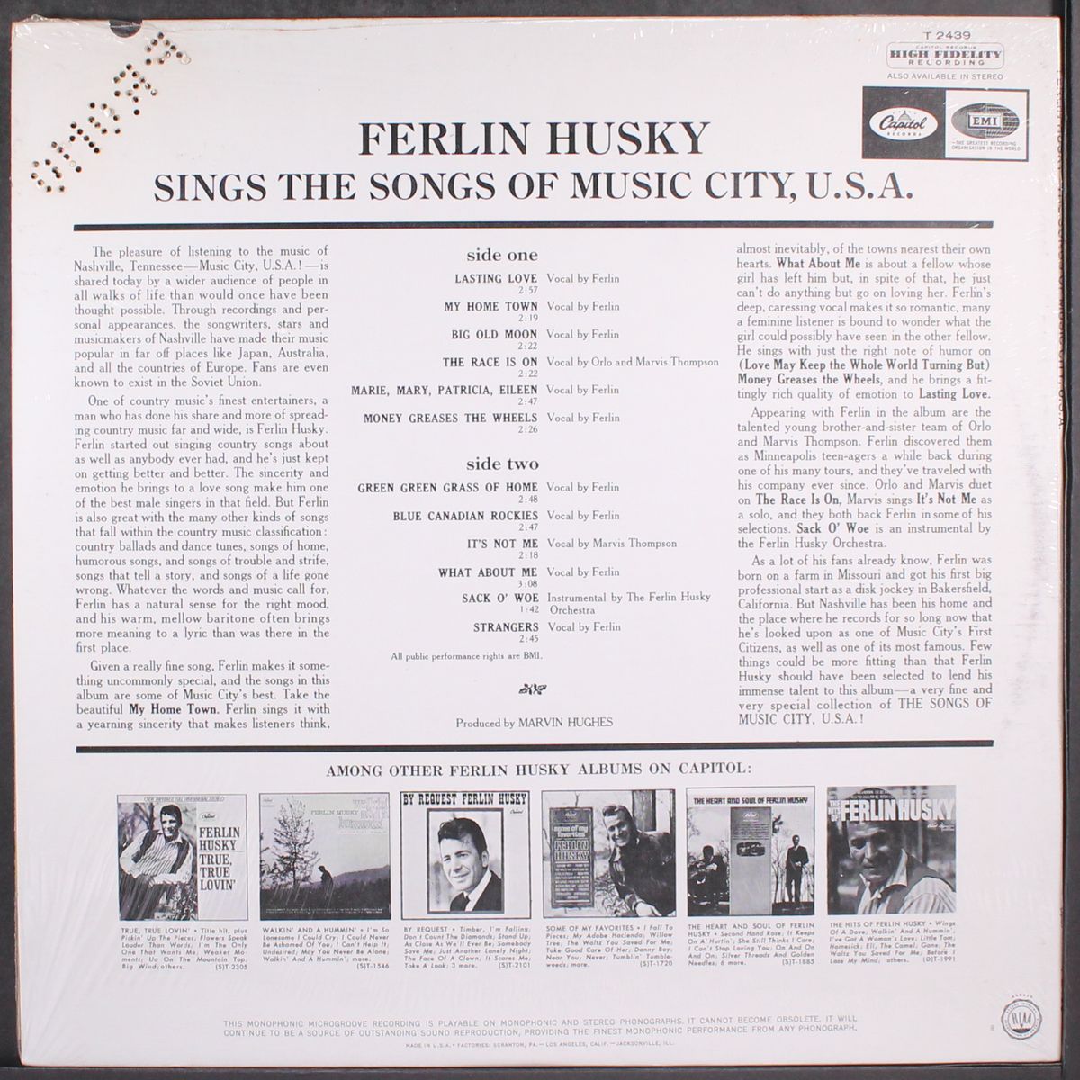 sings the songs of music city, u.s.a. by FERLIN HUSKY