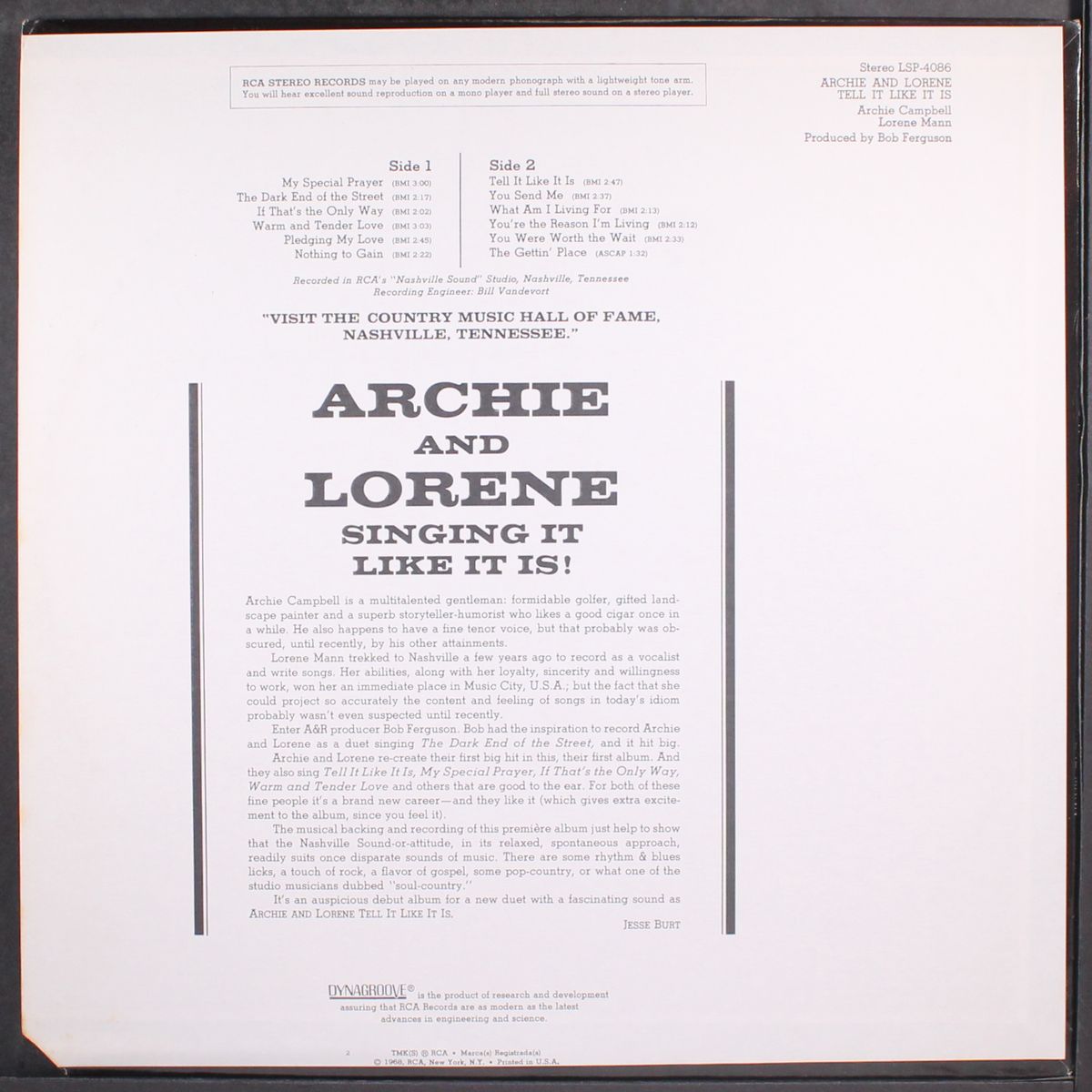 tell it like it is by ARCHIE CAMPBELL & LORENE MANN