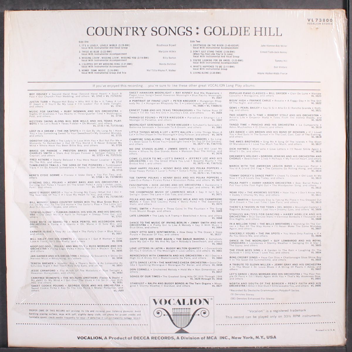 country songs by GOLDIE HILL