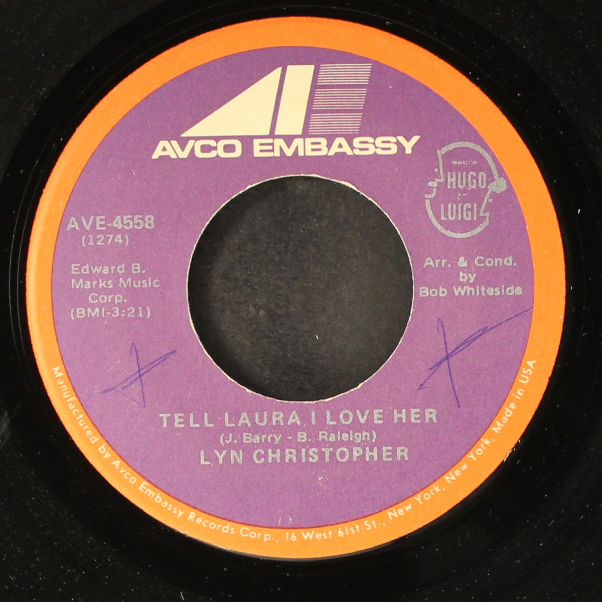 drummer man / tell laura i love her by LYN CHRISTOPHER