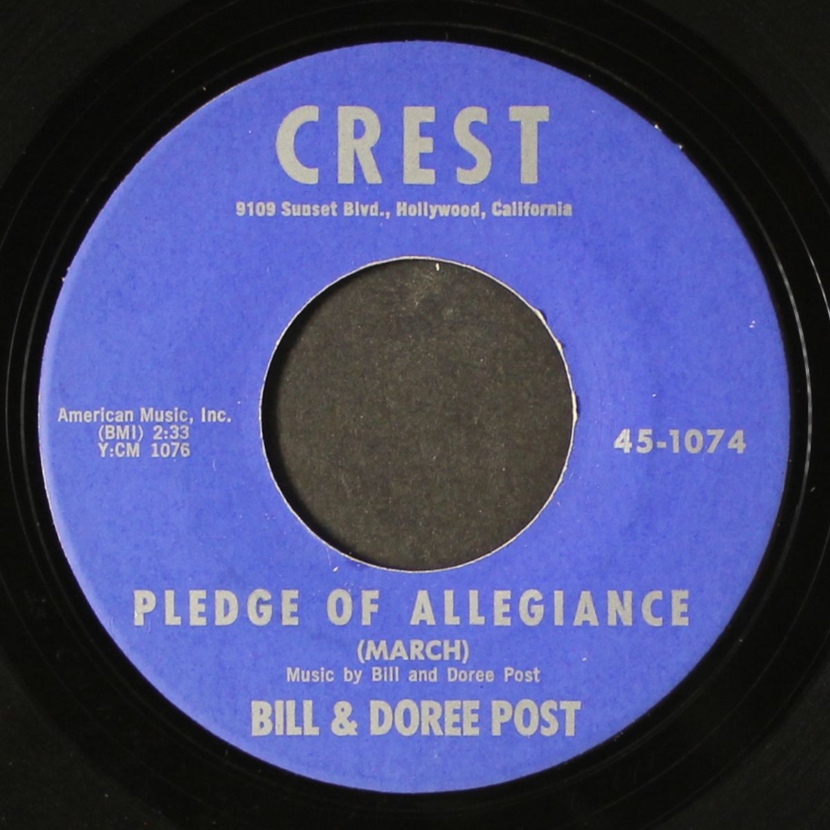 pledge of allegiance / because i lost you by BILL & DOREE POST