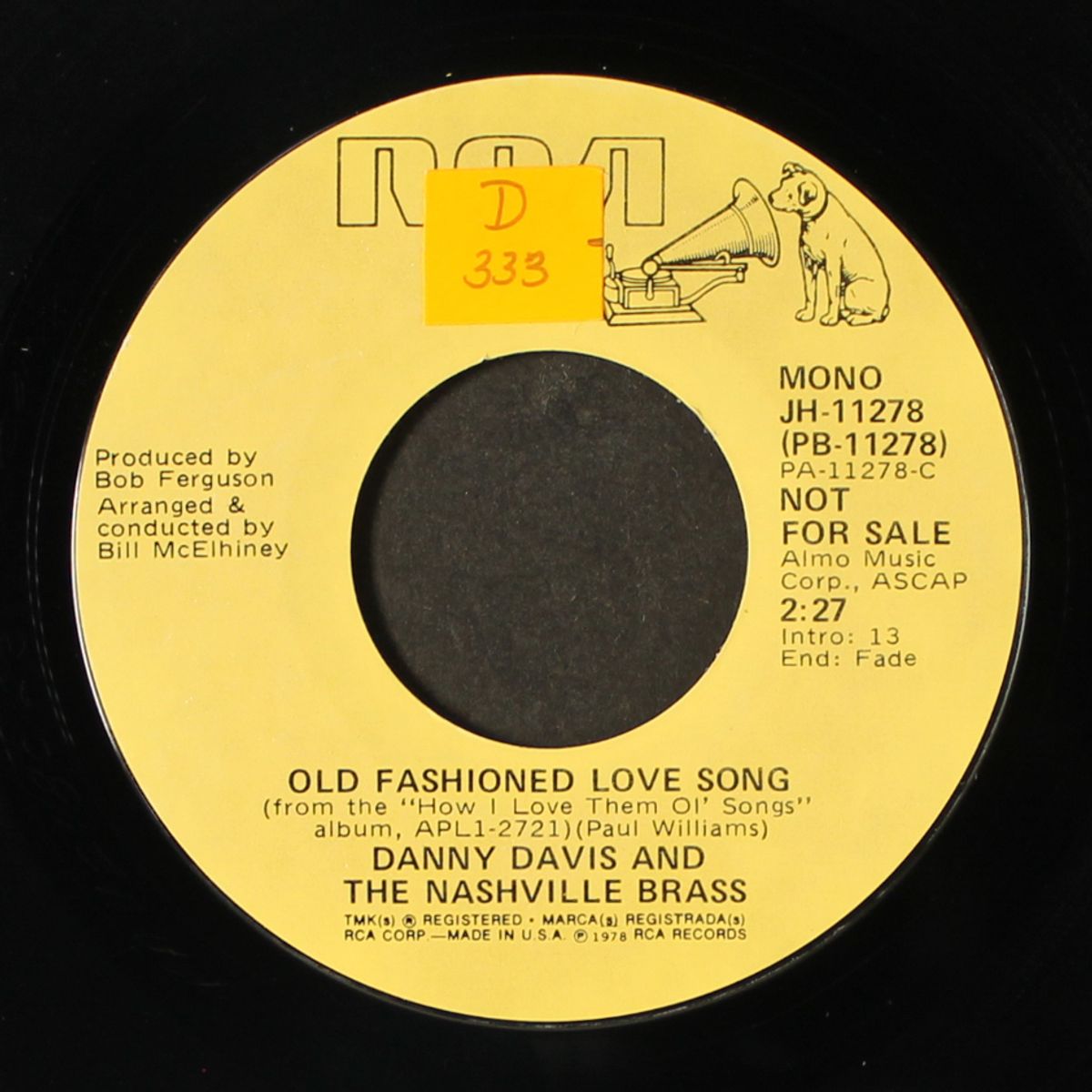 old fashioned love song / mono by DANNY DAVIS & NASHVILLE BRASS