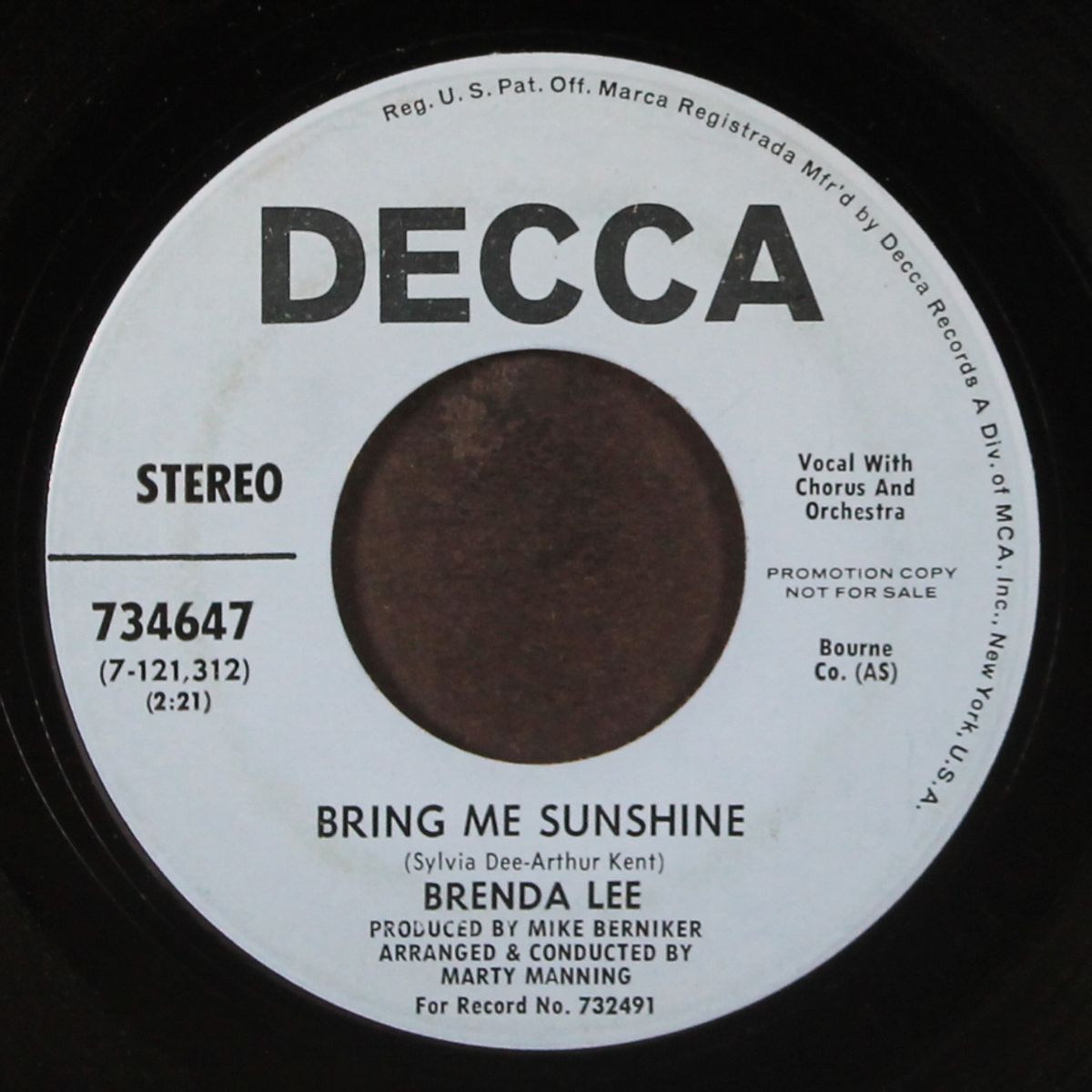 bring me sunshine by BRENDA LEE