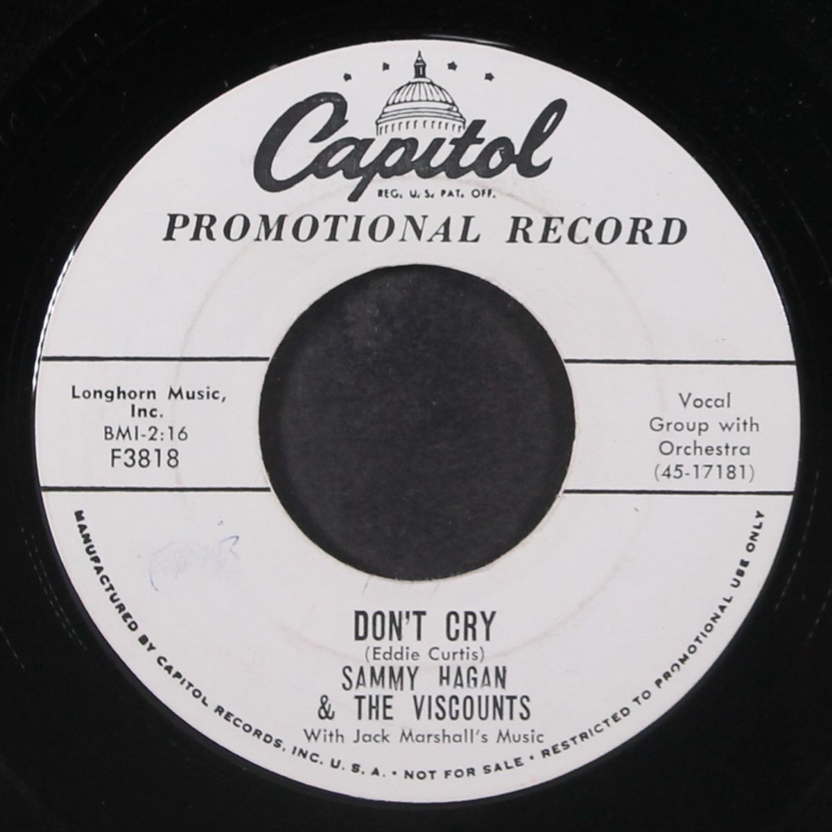 don't cry / wild bird by SAMMY HAGAN & VISCOUNTS
