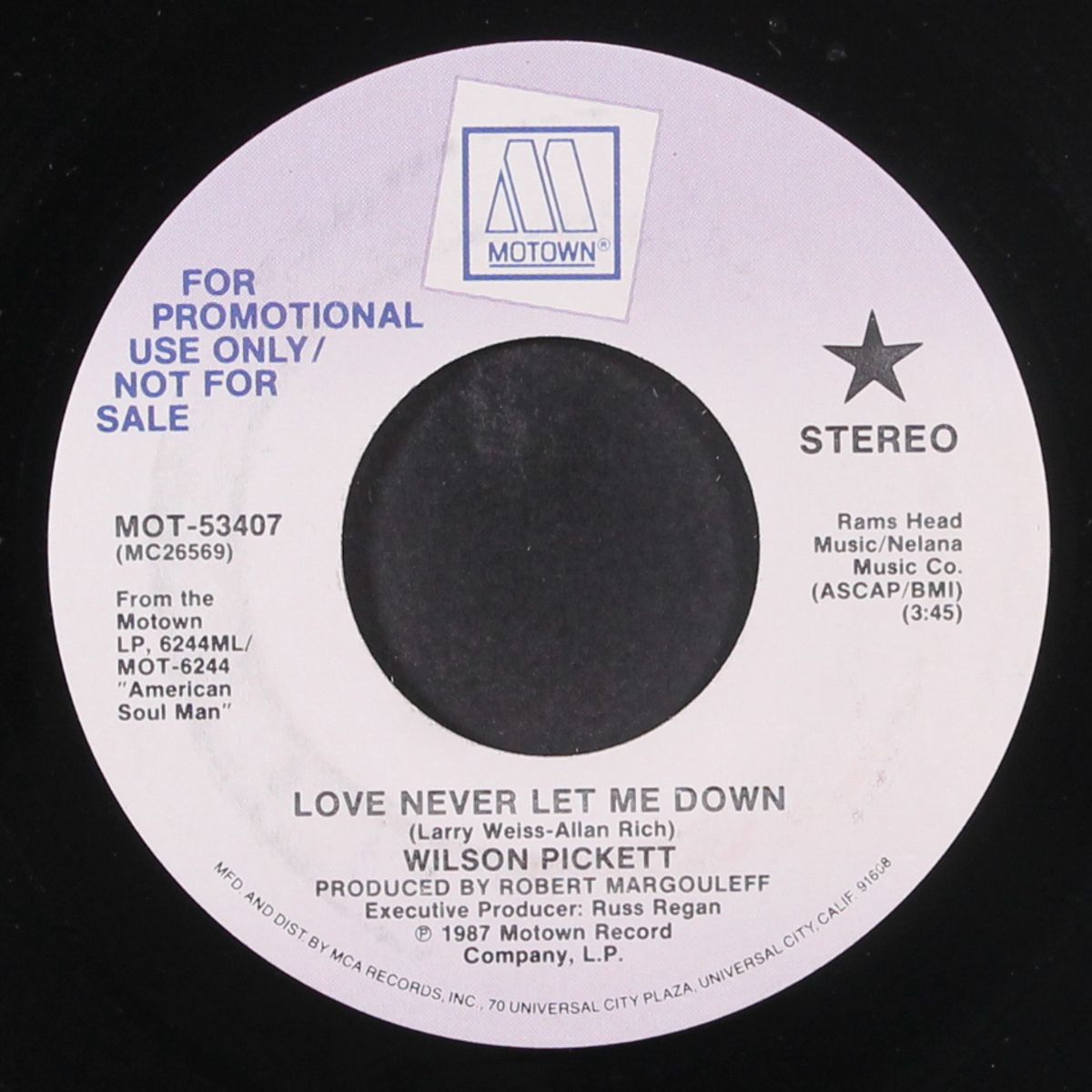 love never let me down by WILSON PICKETT