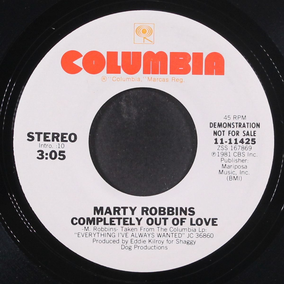 completely out of love / same by MARTY ROBBINS