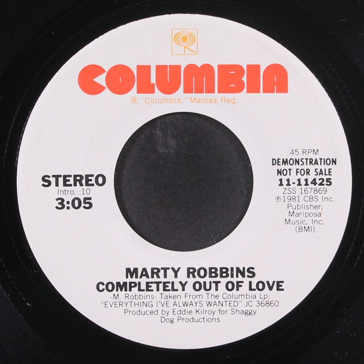 completely out of love / same by MARTY ROBBINS