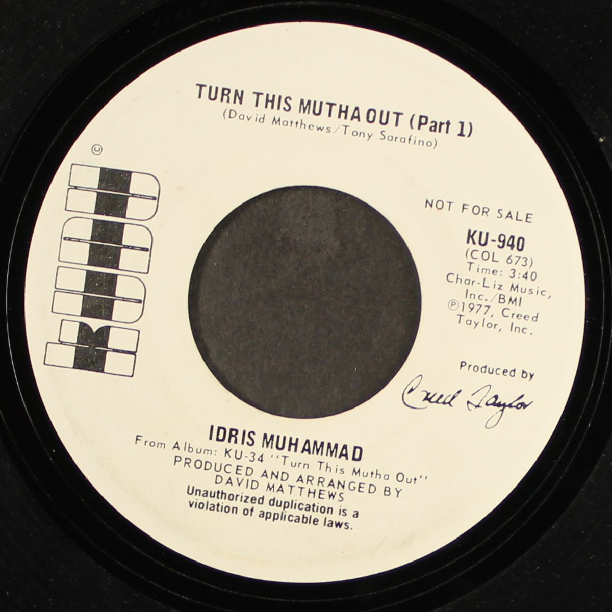turn this mutha out, part 1 / same by IDRIS MUHAMMAD