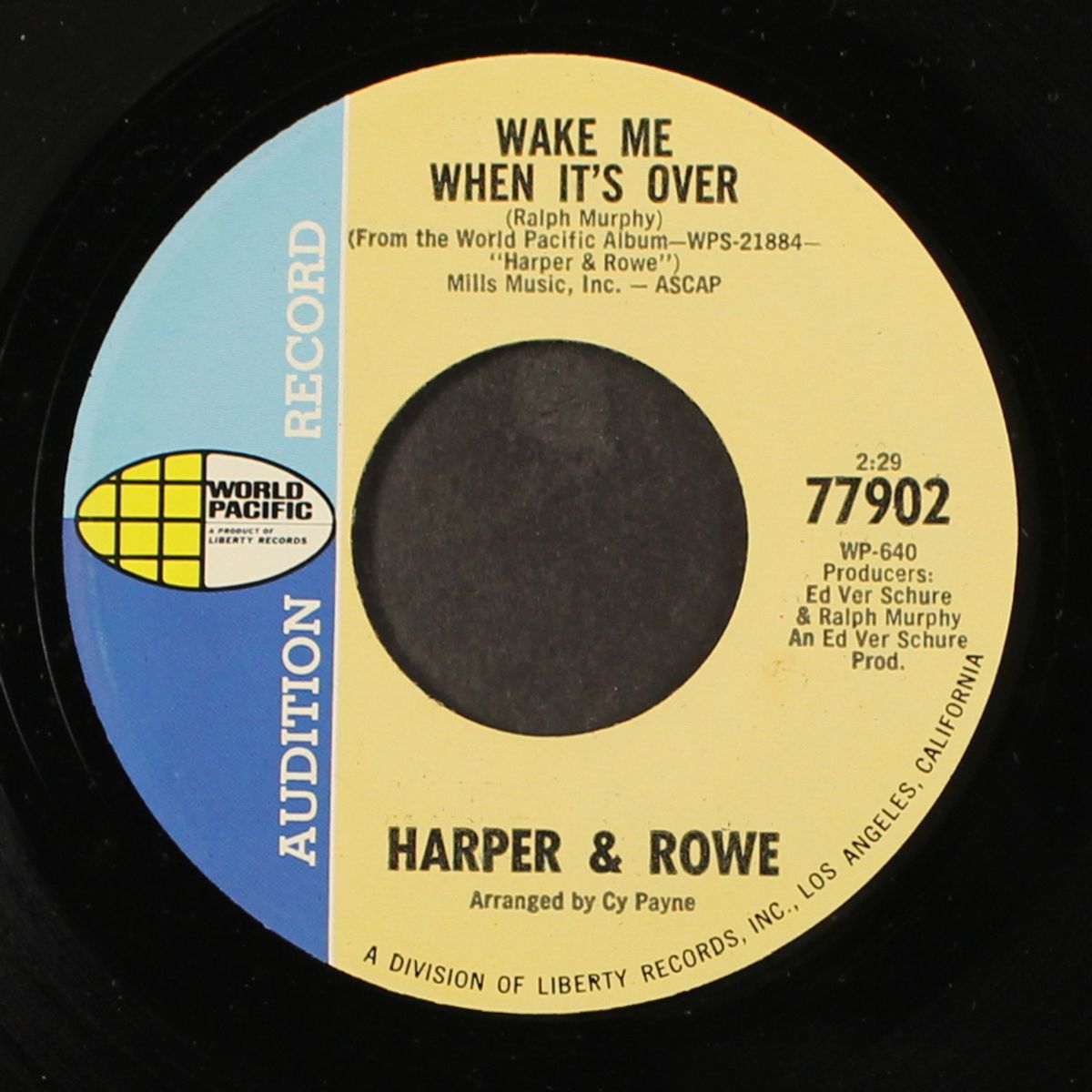 here comes yesterday again / wake me when it's over by HARPER & ROWE