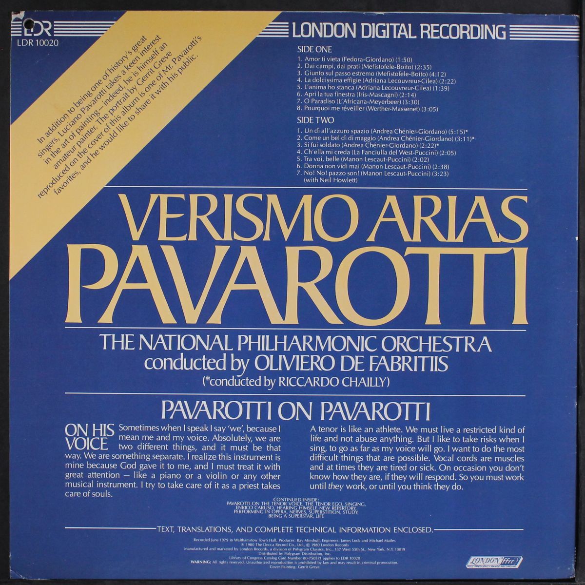 verismo arias by LUCIANO PAVAROTTI