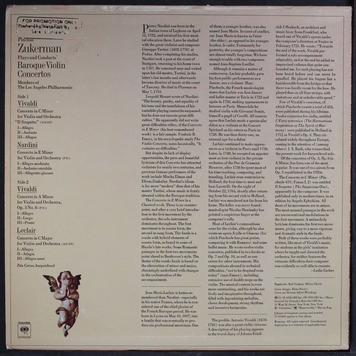 baroque violin concertos by PINCHAS ZUKERMAN