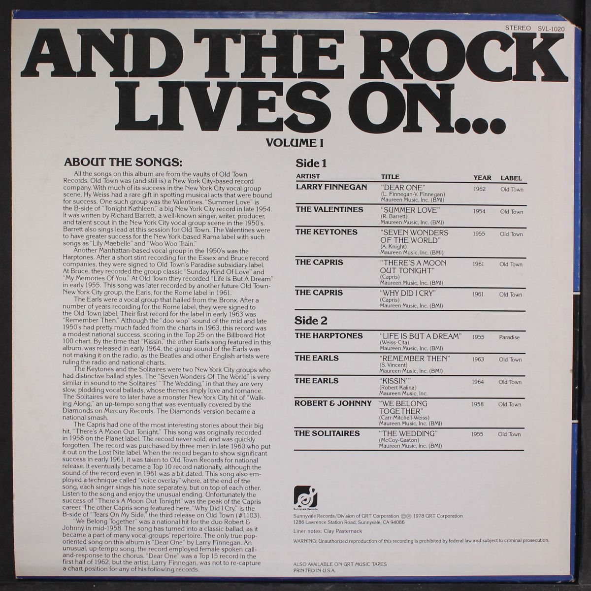 and the rock lives on... vol. 1 by VARIOUS