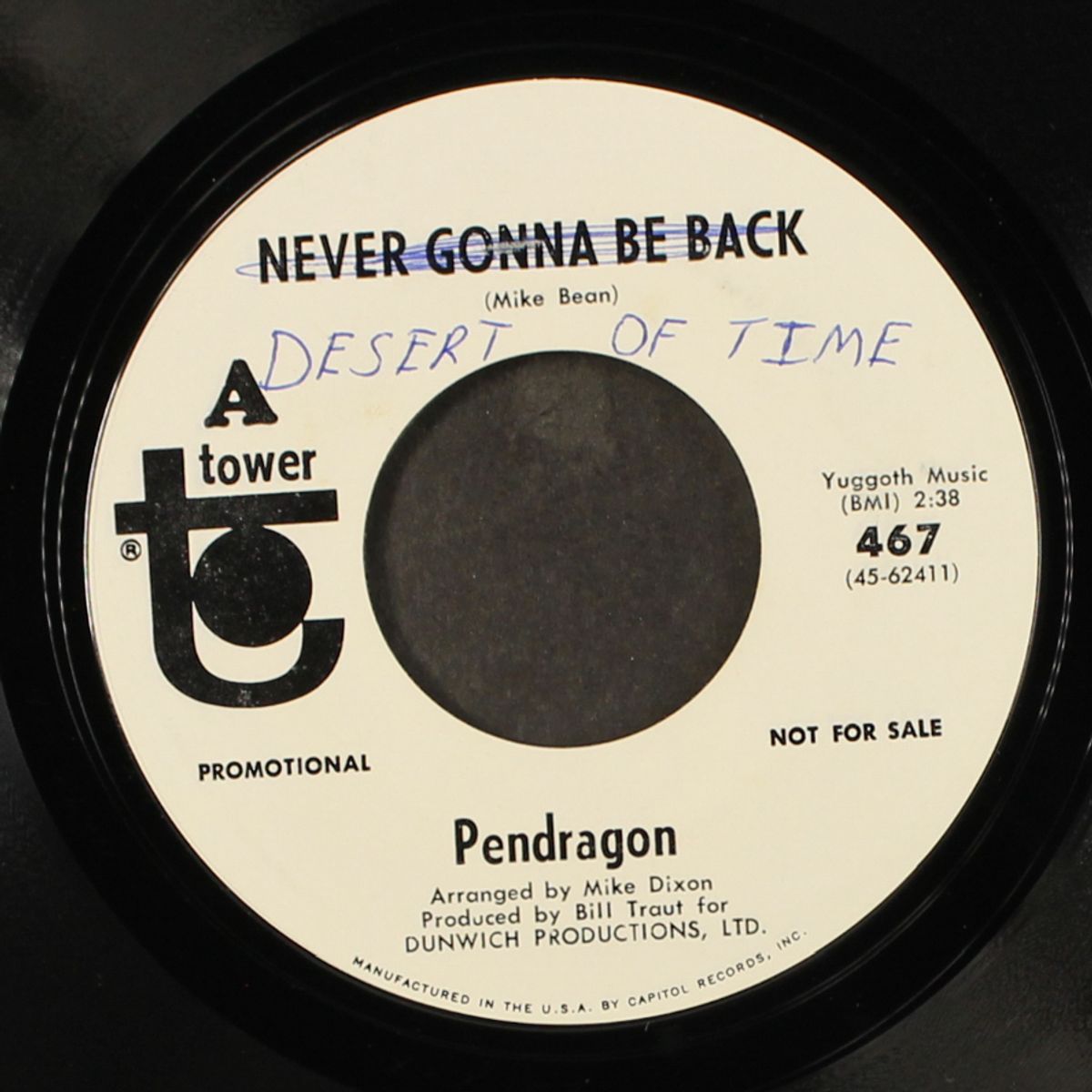 never gonna go back / desert of time by PENDRAGON