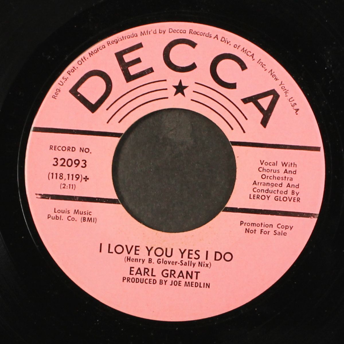 hide nor hair / i love you yes i do by EARL GRANT