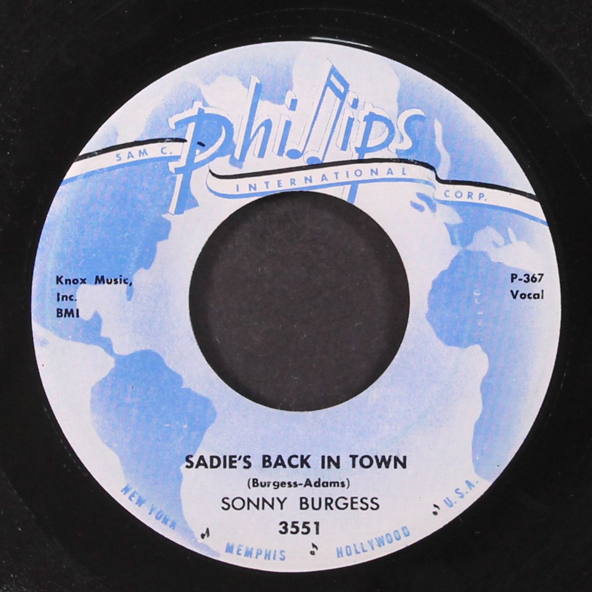 sadie's back in town / a kiss goodnite by SONNY BURGESS